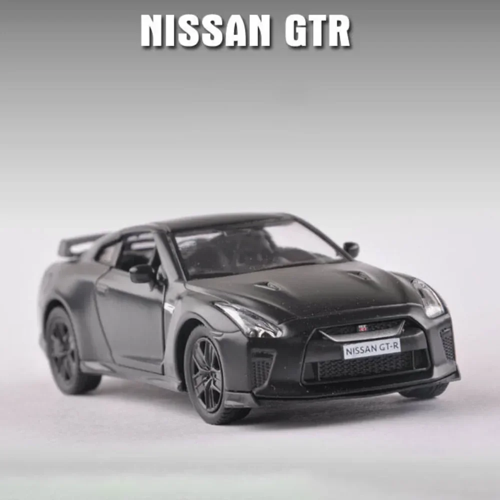 

1:36 Nissan GTR Alloy Car Model Toys Genuine License Metal Diecast Simulation Boy Sports Car Matte Metallic Black A295