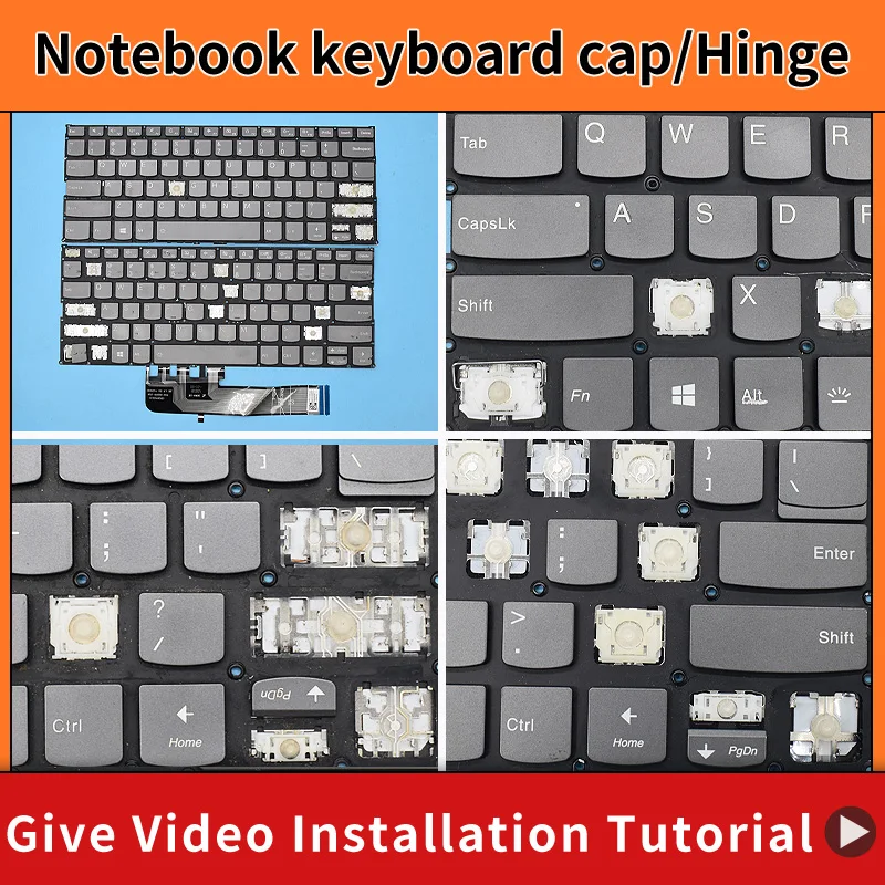 Tampa de Tecla Original de Reposição com Dobradiça para Teclado de Notebook Lenovo Yoga 530-14 530-14IKB 530-14ARR C640-13IML Flex 6-14ARR