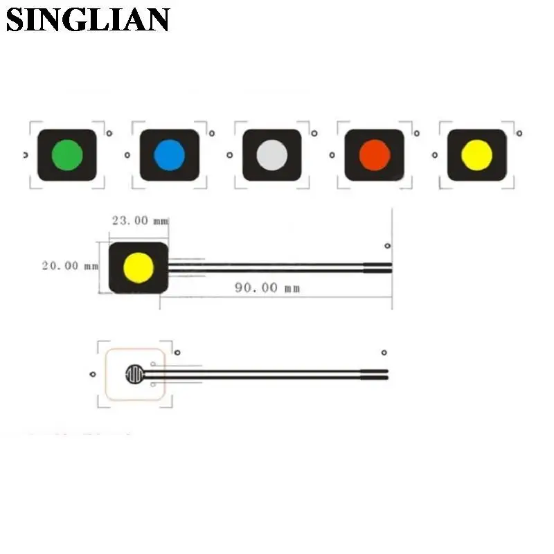 1 Key Membrane Switch Panel Key Button Car Refitting DIY Horn Lamp Red Yellow Blue Green Gray 5 Colors