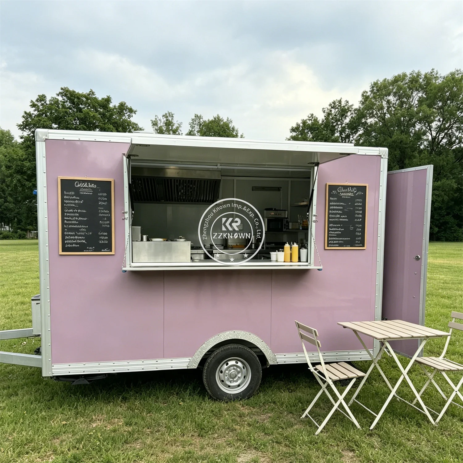 Street Food Trailer Street Ice Cream Snack Trailer Mobile Concession Burger Ice Cream Cart Outdoor Food Truck With Full Kitchen