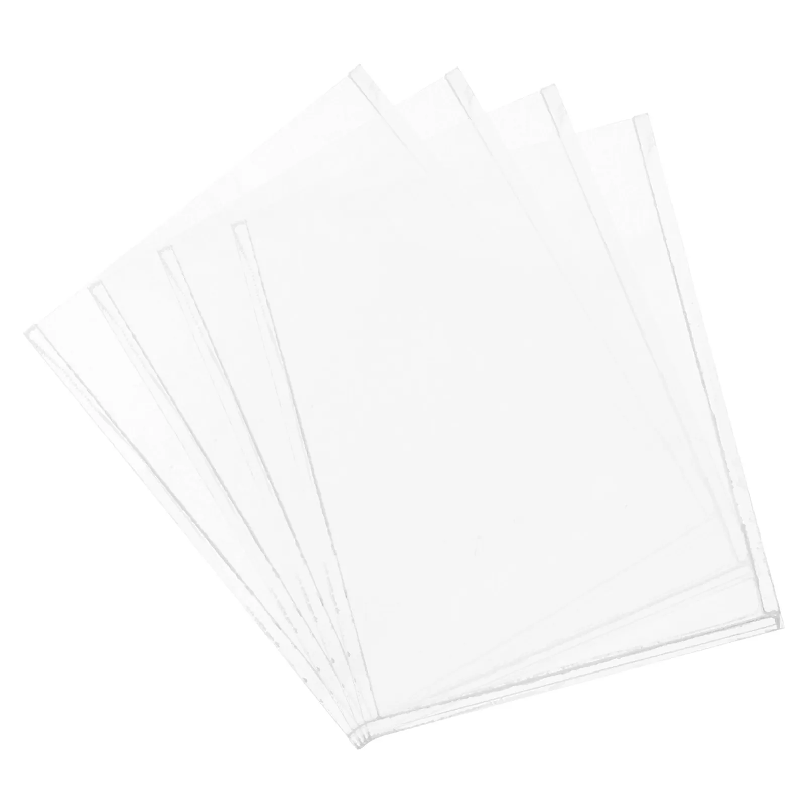 4Pcs Transparent Acrylic Card Slot Business Card Holder Double Layer Desk Organizer Flyers Brochure Display Stand
