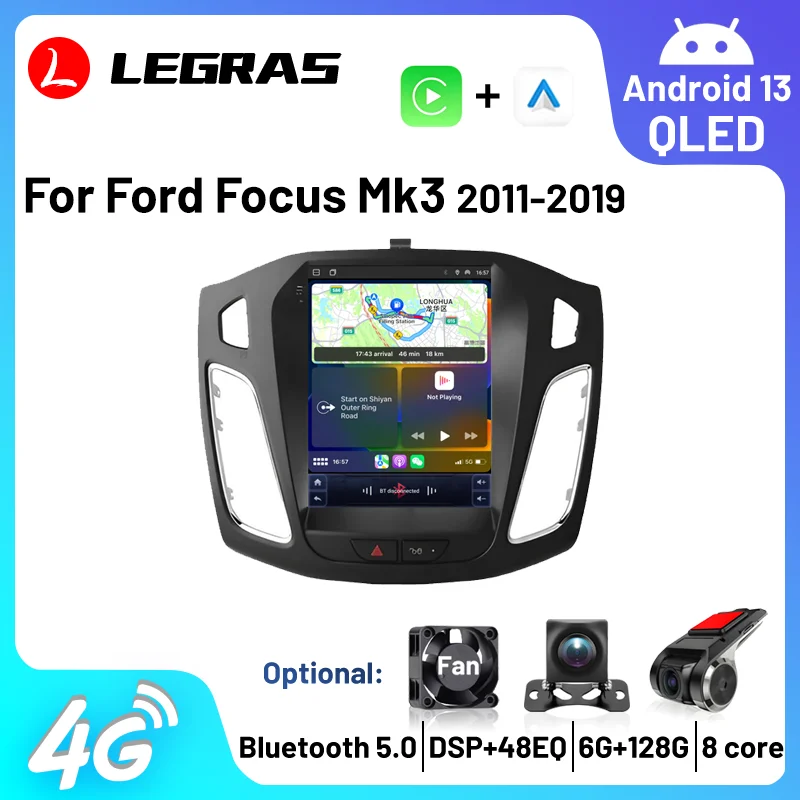 

Car Radio Android 13 for Ford 3 Focus Mk 3 2011-2019 Carplay Wireless Multimedia Stereo Player GPS Navigation BT5.0 Autoradio