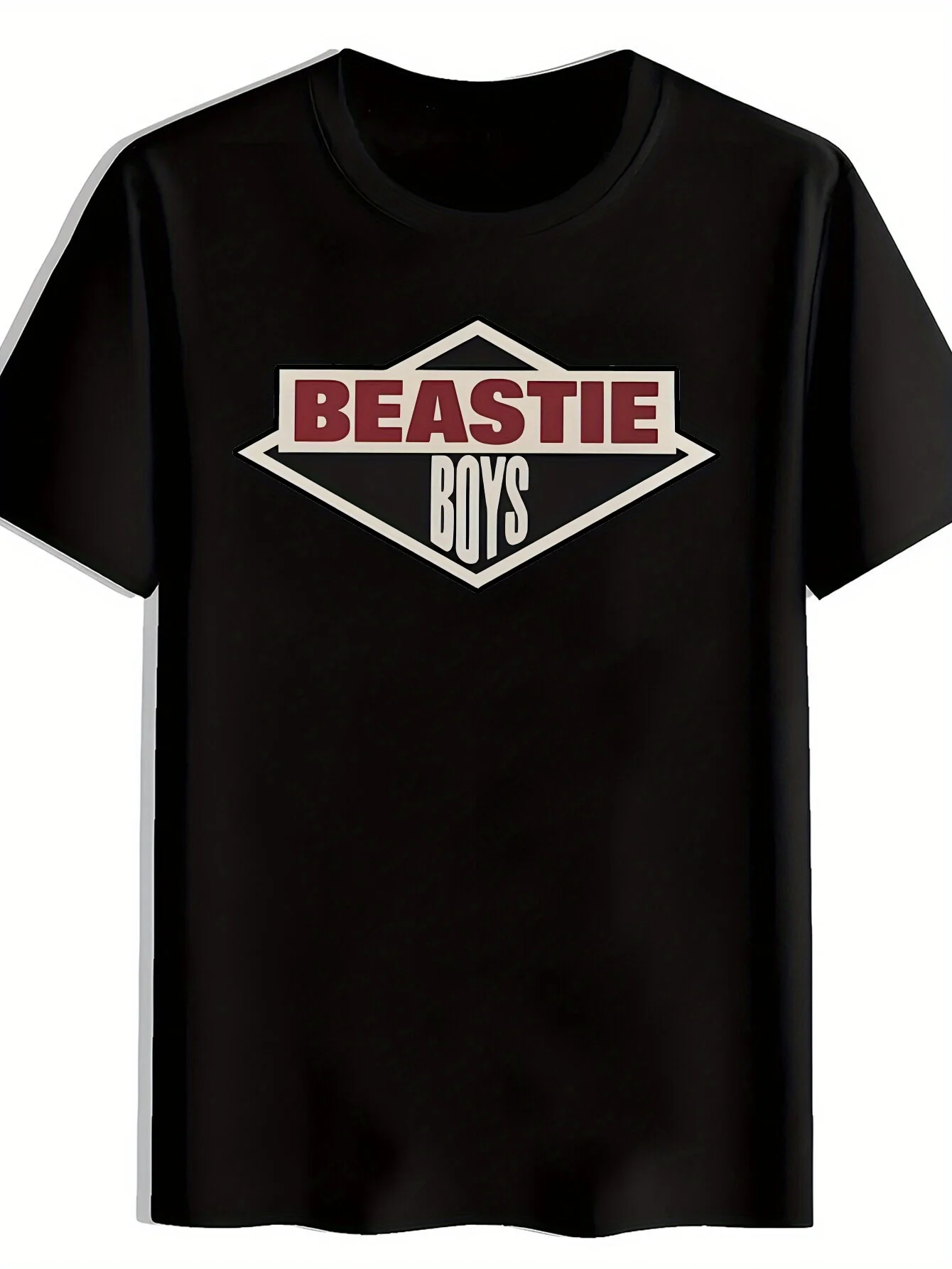 

Beastie Band Tee Black Polyester Mens Vintage Rock Band Graphic T-Shirt Beastie Retro Design Comfortable Fit Bold Graphic Tee