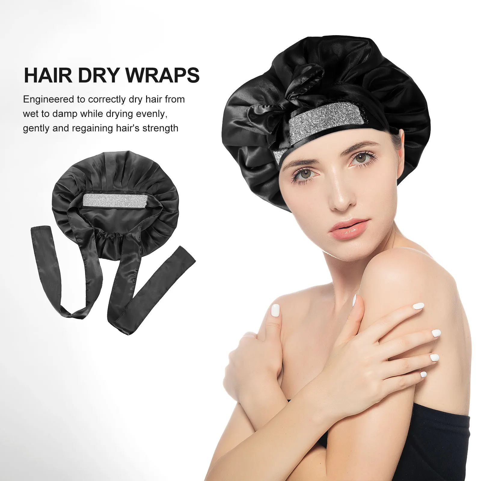 

Sequin Double Shower Cap Hair Caps for Sleeping to Bonnet Satin Material (polyester Fiber) Loose Hat Women's