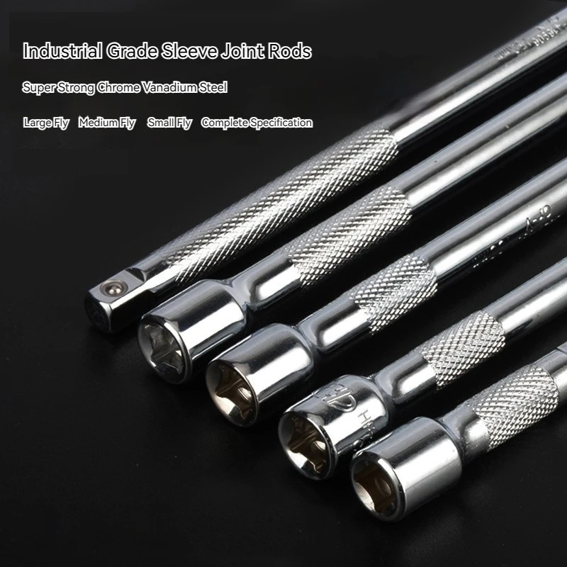 1/4 3/8 1/2 Socket Ratchet Wrench Extension Bar 50/75/100/125/150/250mm Long Bar Steering Sleeve Connecting Rod Accessories