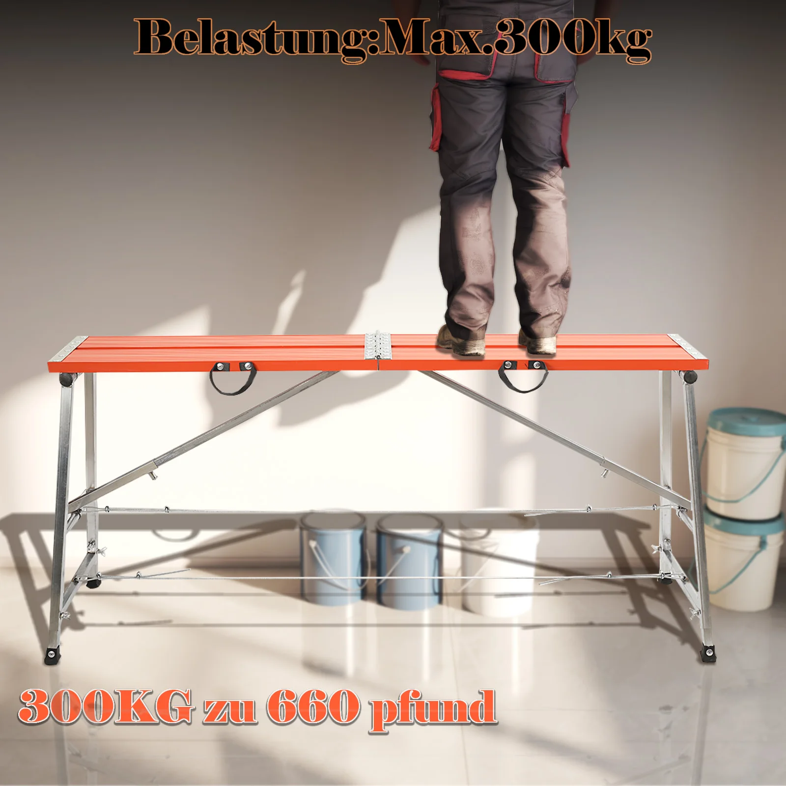 Taburete plegable tipo caballete, andamio plegable elevable para decoración, andamio de engrosamiento, escalera de ingeniería para construcción