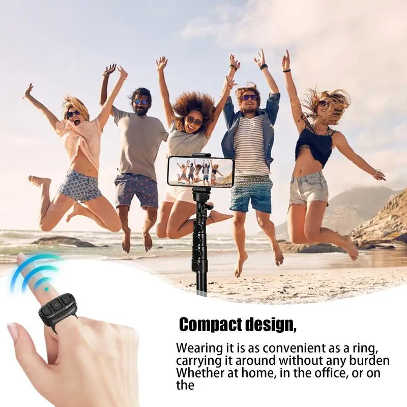 For Tiktok Fingertip Remote Control Ring Bluetooth Novels Comics Turn Page Music App Controller Selfie Camera Shutter For iPhone