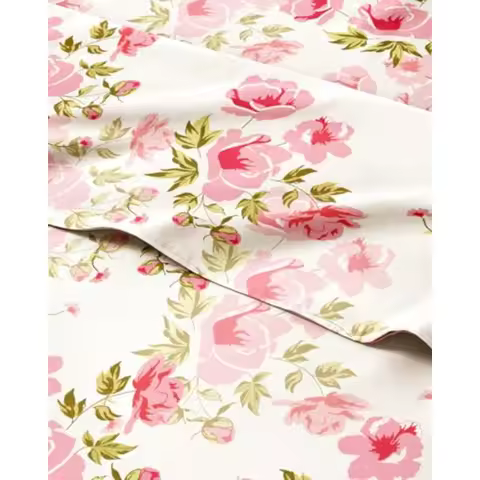 Floral Sheets - Pink Floral Bed Sheet Set - 1 Flat 1 Fitted and 2 Pillowcases w/ Deep Pockets -... product image