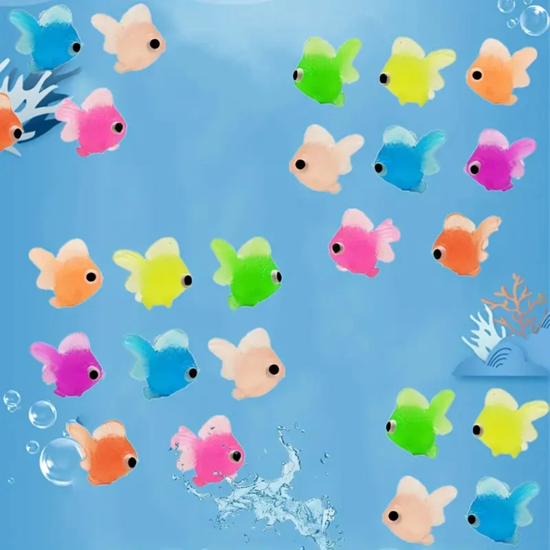 10/20/50 pcs Rubber Gold Fish Kids Soft Bath Toys Simulation Mini Goldfish Toddler Fun Swimming Gifts Home Decoration Ornaments