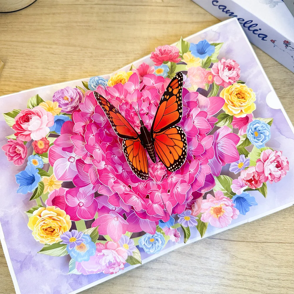 بطاقات تهنئة منبثقة على شكل فراشة ثلاثية الأبعاد، بطاقة بريدية لعيد الحب، الذكرى السنوية، الأم، تهنئة دعوة الزفاف، هدية عيد ميلاد