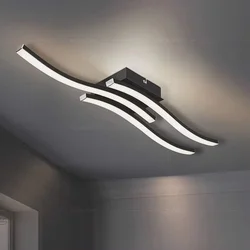 Luz LED de techo moderna, lámpara de onda larga para sala de estar, dormitorio, estudio, pasillo, entrada, balcón, decoración del hogar, Lustre