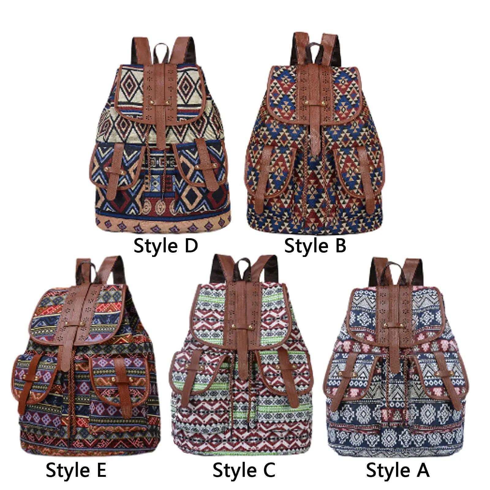 Women Ethnic Pattern Backpack Bag Daypack for Hiking Weekend Outings Outdoor