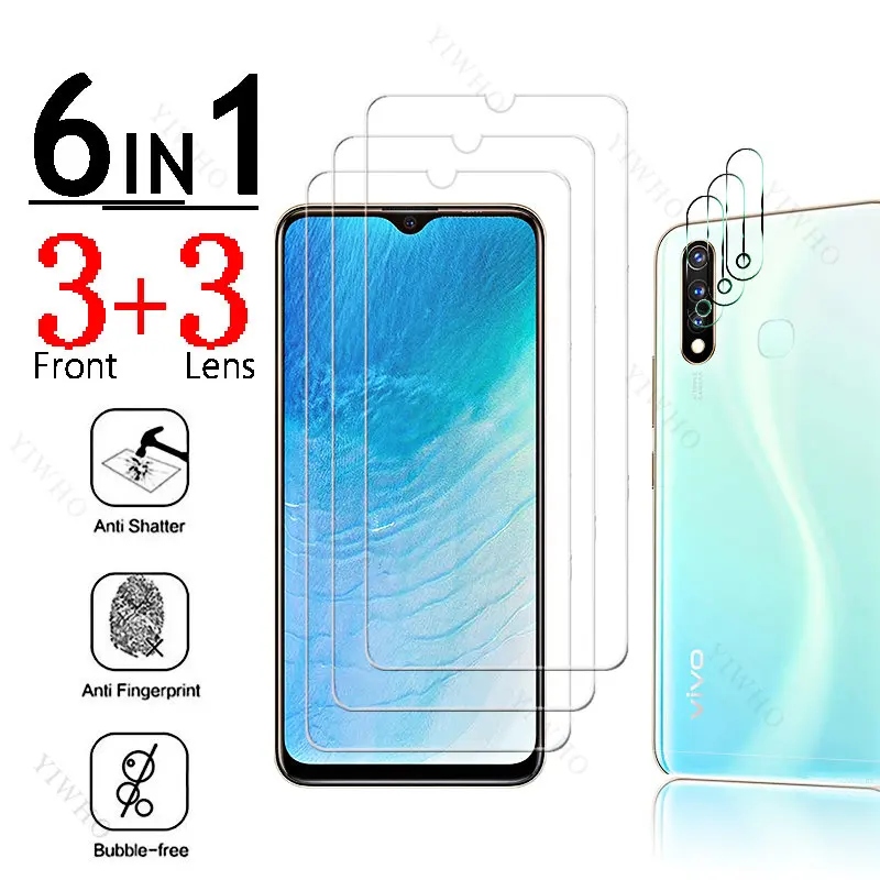 6in1 Full Cover Glass for Vivo Y19 Fingerprint Unlock for Vivo Y 19 1915 6.53