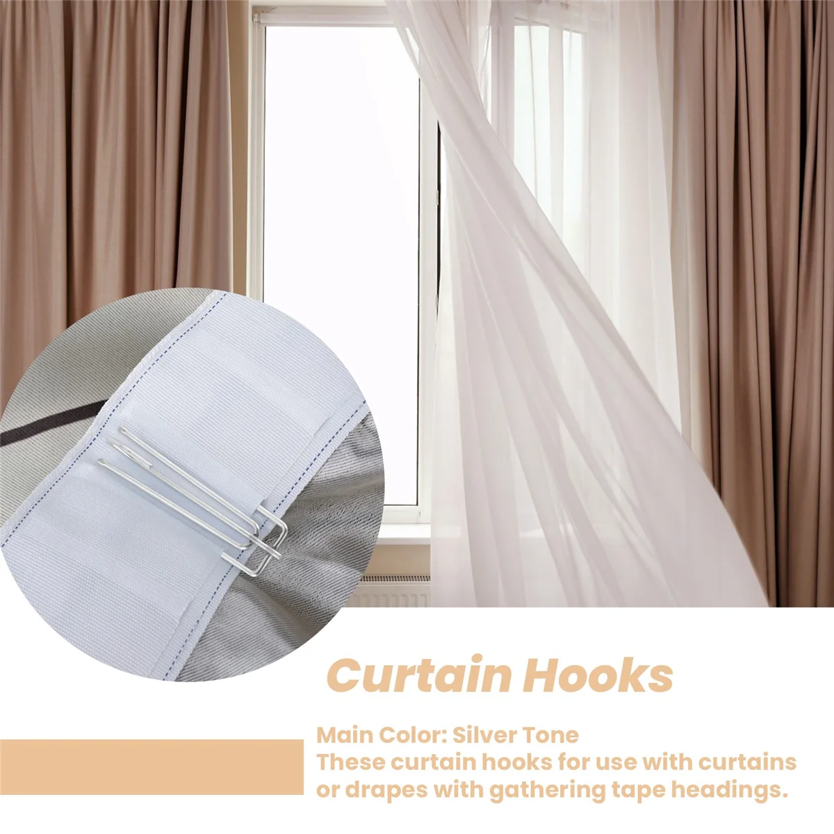 

AT14 Оформление окон, 4 зубца, плиссированные шторы, крючки для штор, 20 шт.