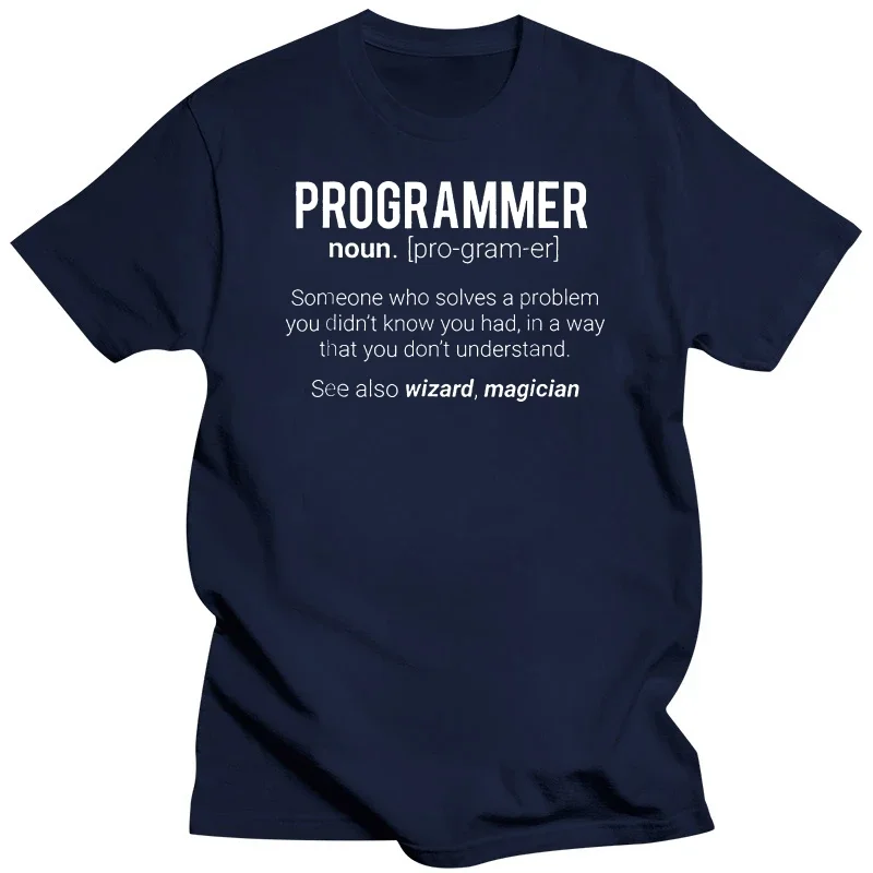 Programmer Noun Defintion Style T-Shirt Funny Programmer Meaning T-Shirt  Men Slim Fit Cotton High-Quality Movie T Shirts top