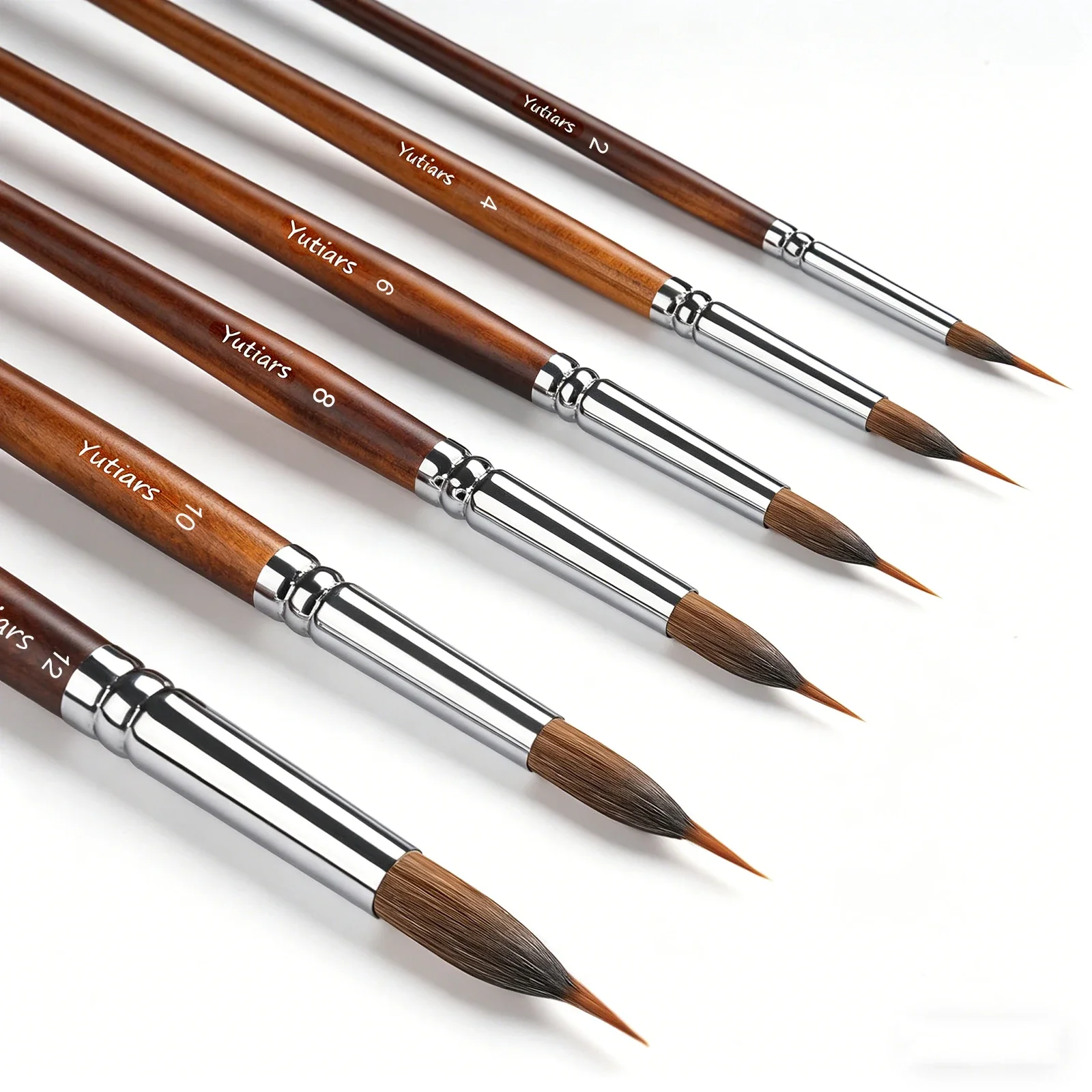 6Pcs Detail Paint Brush Set, Extra Long Fine Tip Synthetic Brushes for Watercolor, Fine Lines & Miniature Painting