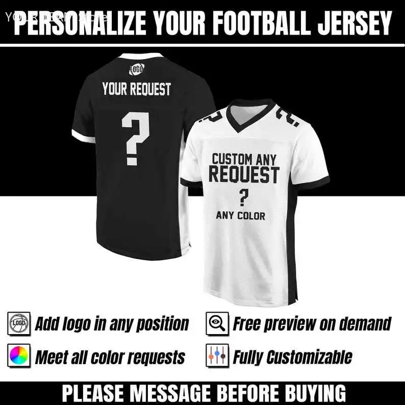 Personalized Team Name & Number Football Jersey For Adult , Team Sport Shirt Jerseys Fans, Custom Any Request