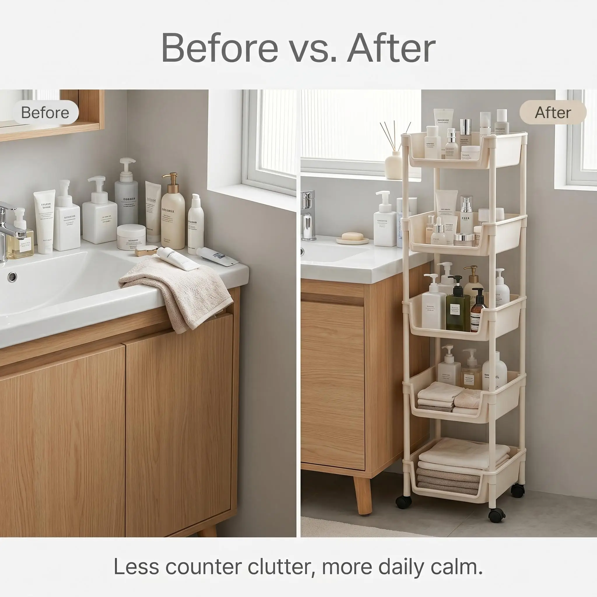 5 Tier Slim Rolling Storage Cart with Wheels Narrow Gap Organizer Rack Mobile Utility Trolley Space Saving Crevice Shelf Home Organization for Kitchen Bathroom Laundry Room Small Spaces view 8
