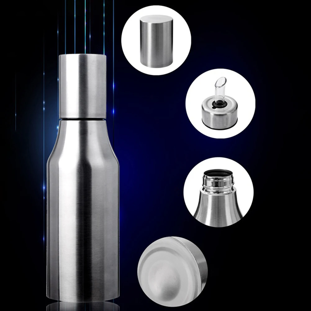 

1000Ml Stainless Steel Oil Dispenser Food Grade Leak Proof Dust Cover Condiment Bottle For Oil Vinegar Soy Sauce Easy