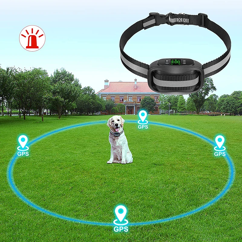 GPS Wireless Dog Fence Upgraded Electric Pet Containment System Waterproof Rechargeable Collar