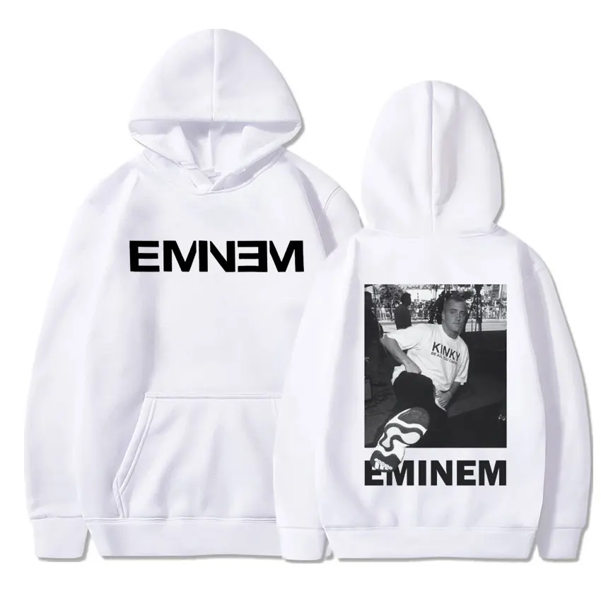 Signature Eminem Unisex Sweatshirt Hip Hop Slim Shady Fan Gift Rap God Tour Graphic Hoodies Men Women's Fashion Oversized Hoodie