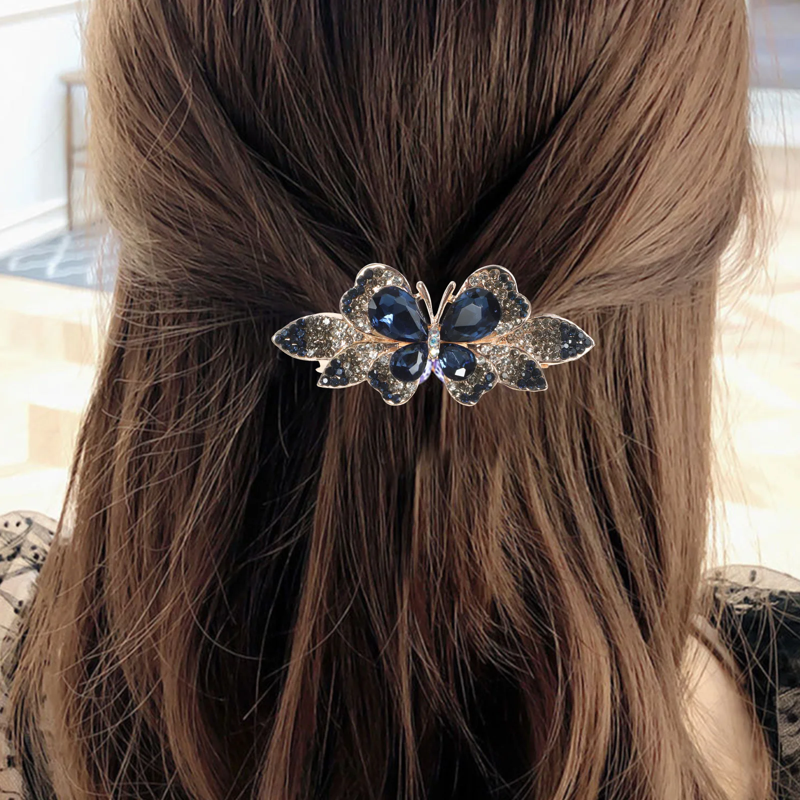

Rhinestone Hair Clip Spring Hair Accessory Elegant Wedding Party Barrette for Women Rhinestone Barrettes