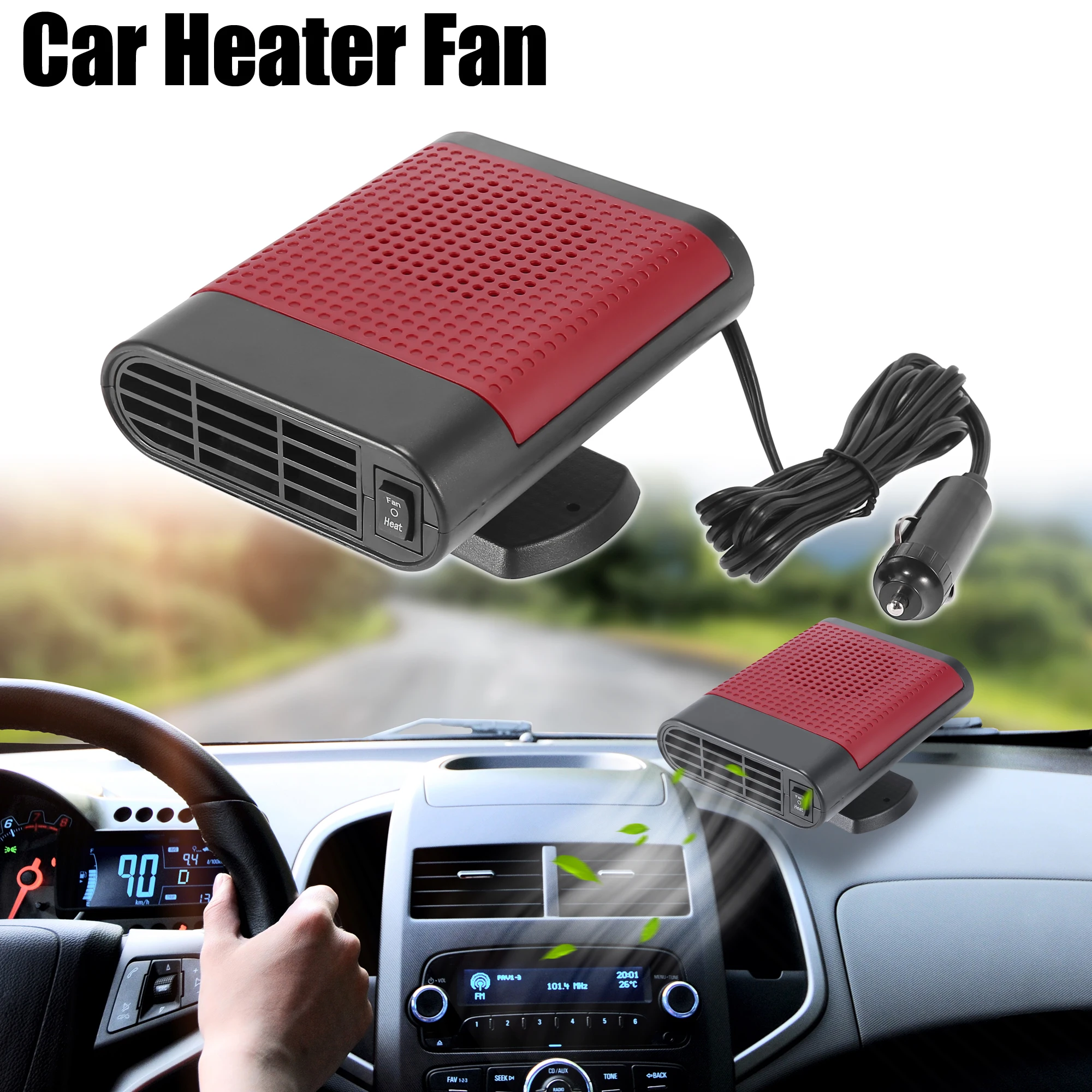 

X Autohaux Portable Car Heater 12V High Power in Car Heater Fast Heating Fan Windscreen Window Defroster Demister Keeping Warm