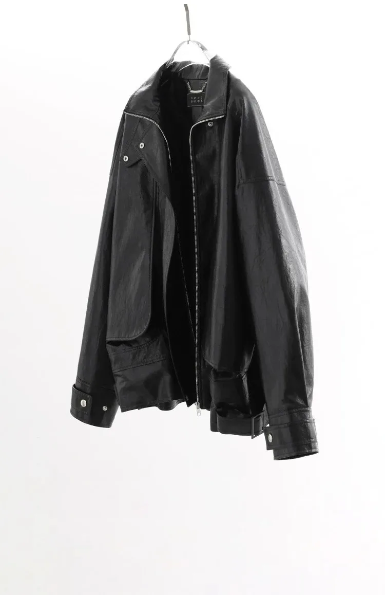 Cool and Stylish~ Motorcycle Leather Jacket Pu Trendy Retro Top Women's Short Leather Coat Autumn 2026