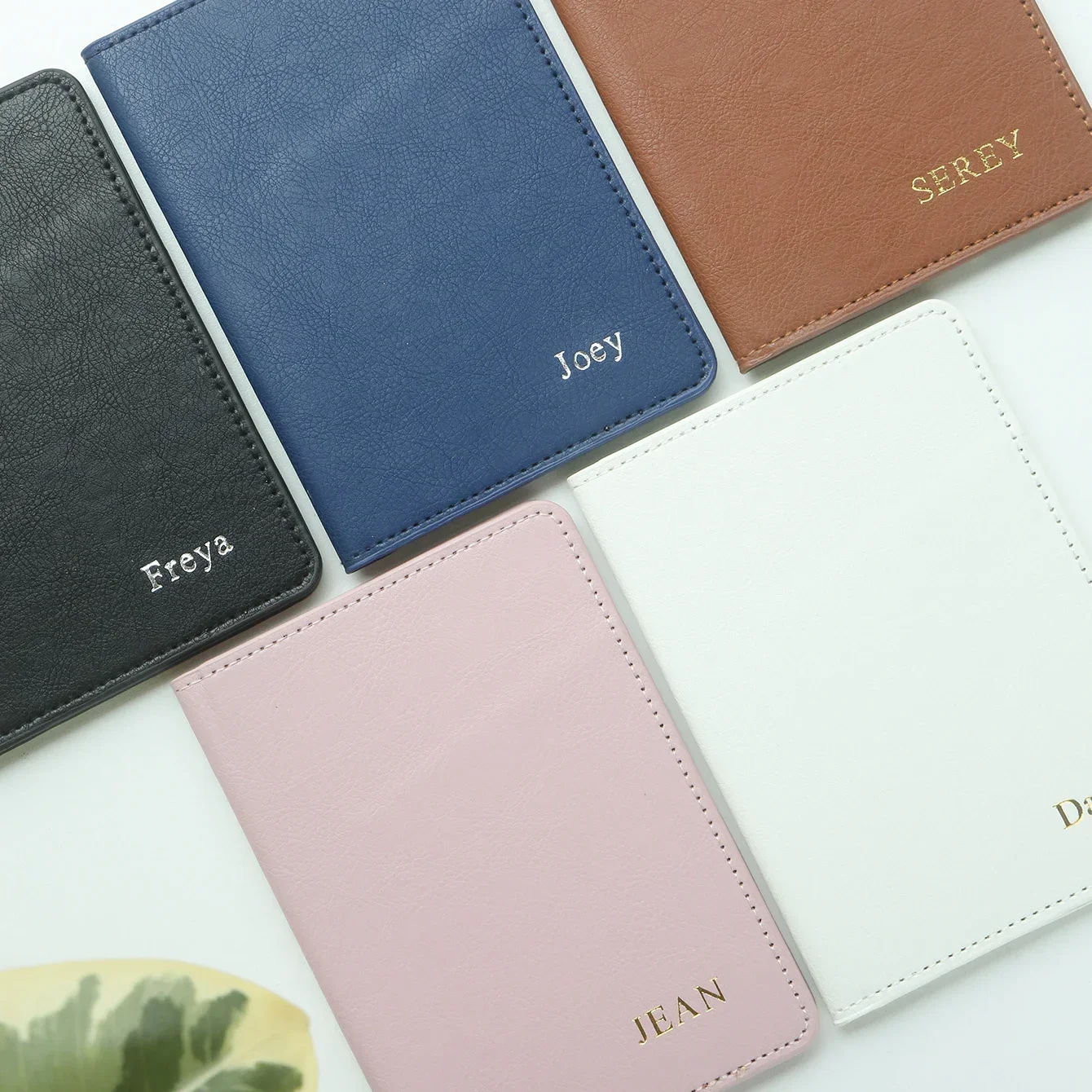 1PCS Personalized Name Passport Holder Customized Monogram Texture Faux Leather Passport Cover Custom Classical Gift for Friends