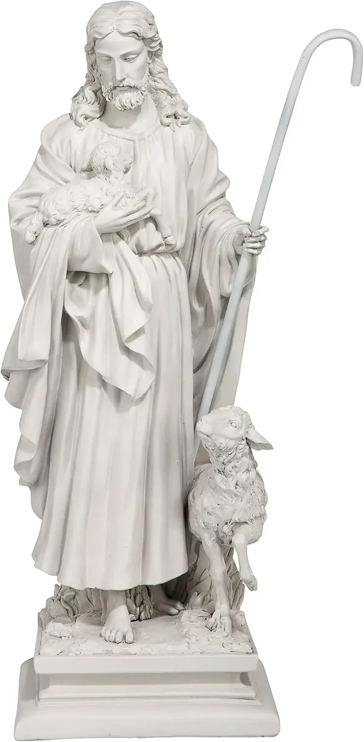 

Design Toscano EU1785 Jesus The Good Shepherd Religious Garden Statue, 12 Inches Wide, 8 Inches Deep, 28 Inches High, Antique St