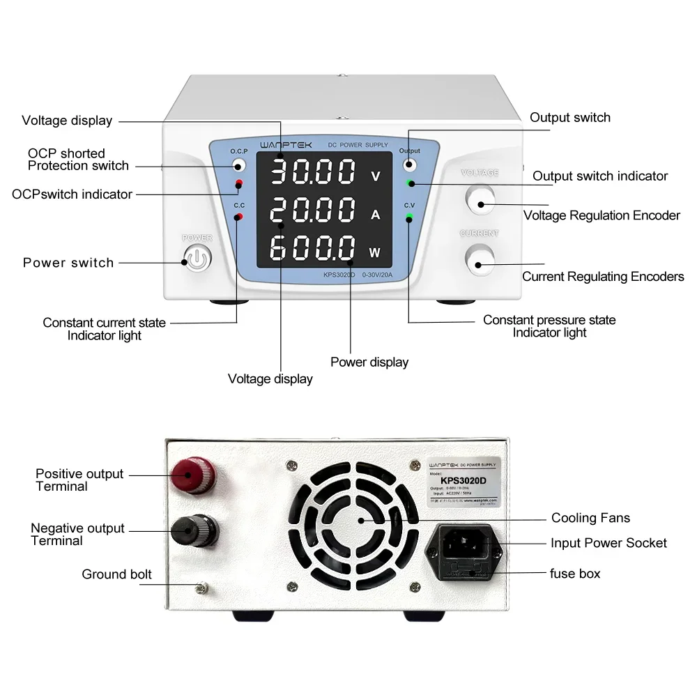 30V 60V 100V RS485 Programmable Adjustable DC Power Supply Software Automatic Control Lab Voltage Stabilizer Power Supply
