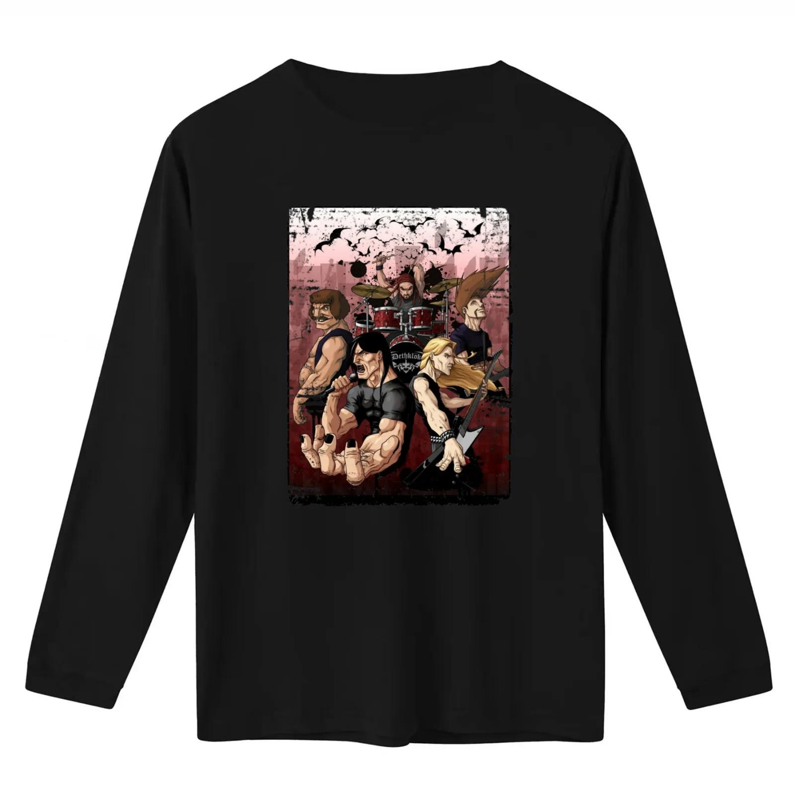 GRUNGE DETHKLOK T-Shirt Summer Casual Cotton Tee Oversized Streetwear Tops Vintage Graphic Print Loose Fit Short Sleeve