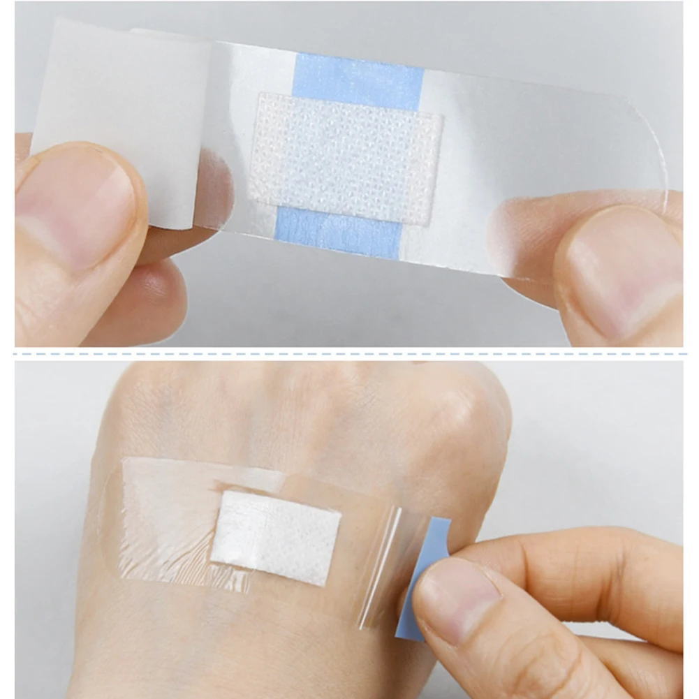 50/120Pcs Waterproof Wound Strips PU Transparent Waterproof Band Aid Invisible Hemostasis Wound Plaster for Water Sports Bathing