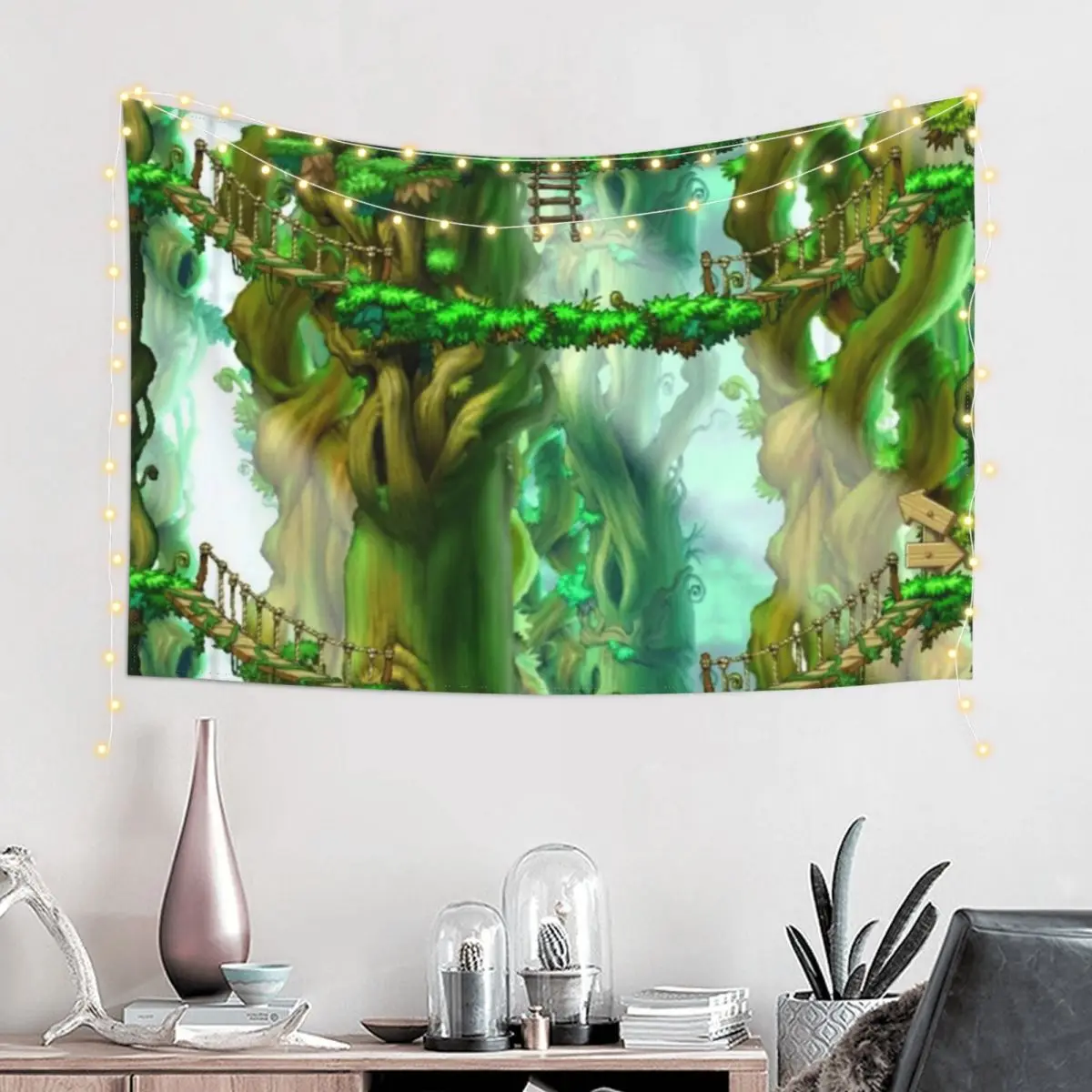 MapleStory Ellinia Tree Dungeon Nostalgic Tapestry On The Wall Decoration Room Room Aesthetic Tapestry