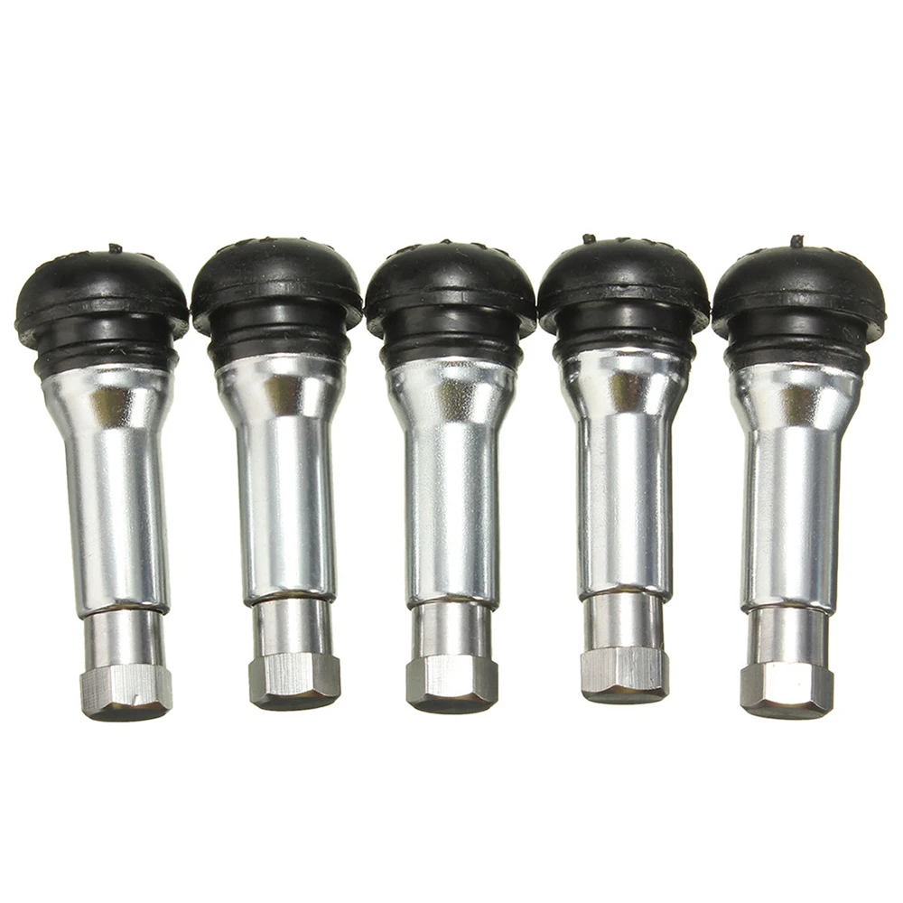 5 PCs Tr414 tubeless tire valve straight nipple for tubeless disc wheel nipple chrome valve caps