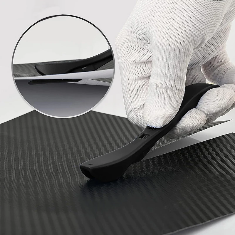 التفاف فيلم القاطع سكين مع شفرات ألياف الكربون الفينيل ورق التغليف القاطع الخلفي المشقق DIY بها بنفسك سيارة تلوين ملصق أداة القطع #4