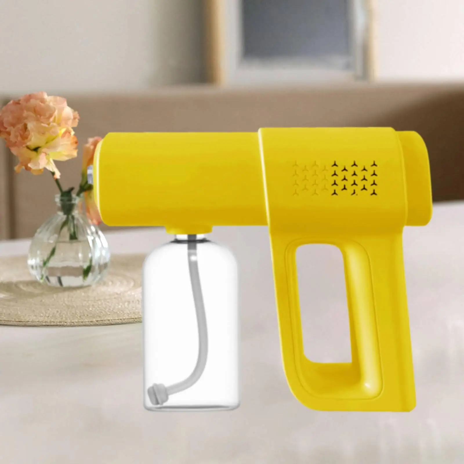 Handheld USB Sanitizer Sprayer Rechargeable, Nano Sterilization 380ml Fogger Mister Yellow