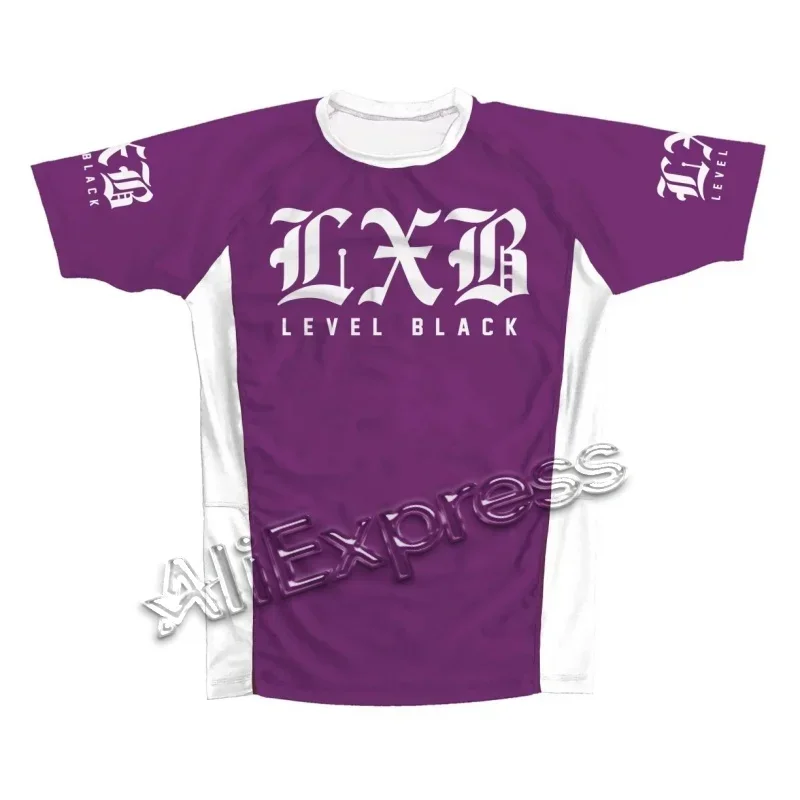 Sommer Schwarzer Rash Guard Schnelltrocknendes Gym-T-Shirt Schwarzes Jersey-T-Shirt Ranked V2 Nivel Negro Rash Guard Top für Erwachsene/Kinder – Detail 17