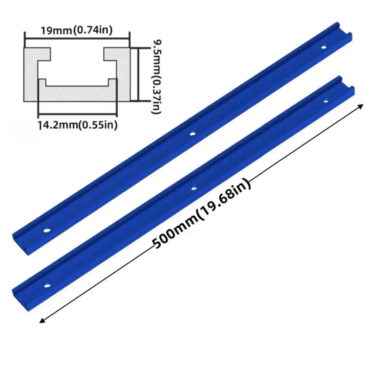2er-Pack Holzbearbeitungs-T-Schienen, Hochbelastbare Aluminium-Gehrungsschienen für Frästische, Sägeleisten, Vorrichtungen und Klemmsysteme – Detail 14