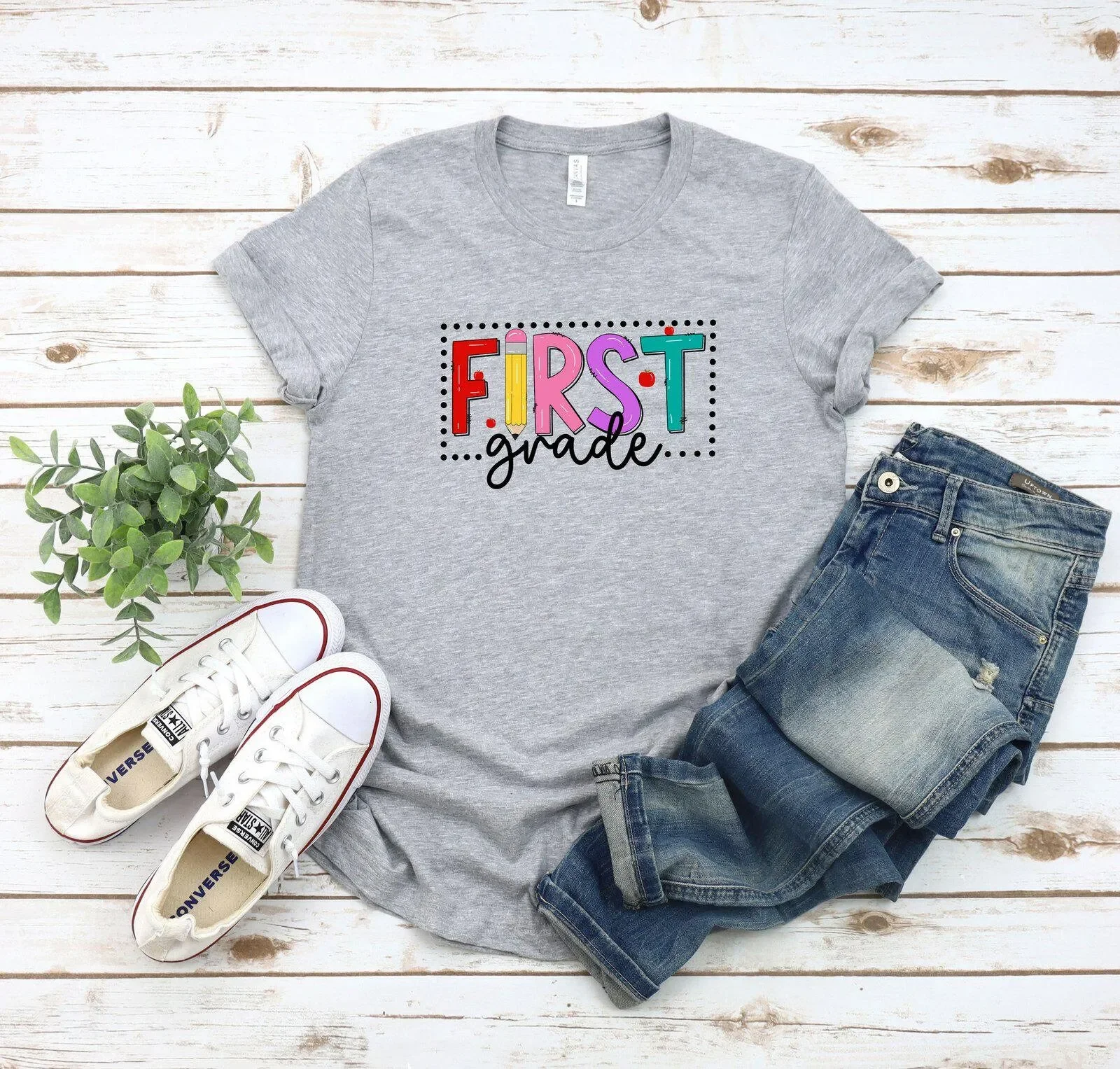 T-shirt de première année pour enseignant, retour à l'école