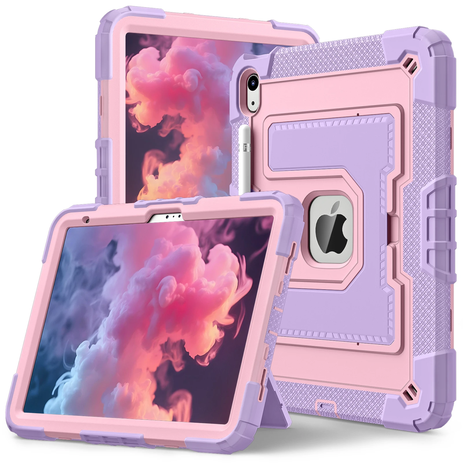 Rugged Stand Case for iPad A16 11th 2025 10th 10.9 2022 10.2 7th 8th 9th  Air 4 5 6 M2 M3 Mini 6 7 Pc Silicone Anti-Slip Cover
