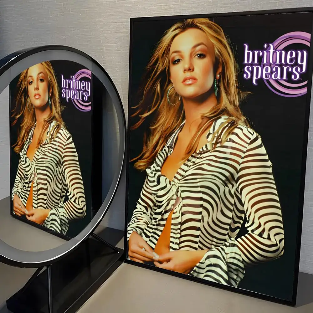 Retro-Sängerin Britney Spears Poster, selbstklebender Kunst-Aufkleber aus wasserfestem Papier, Kaffeehaus, Bar, Zimmer, Wanddekoration – Detail 14
