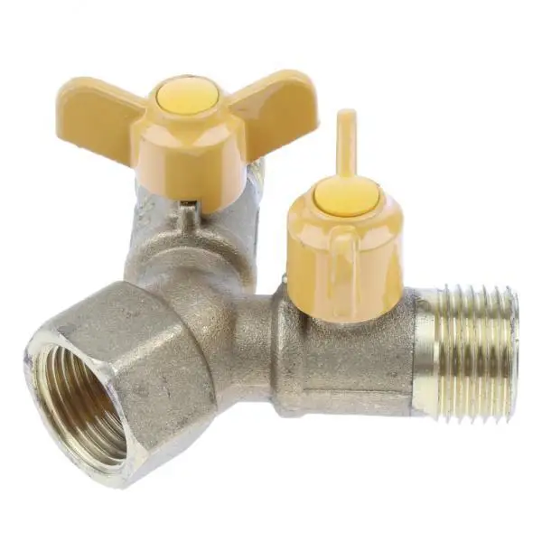 2xBrass Gas Pipes Hose Piece Joiner Adapter Controller Valve