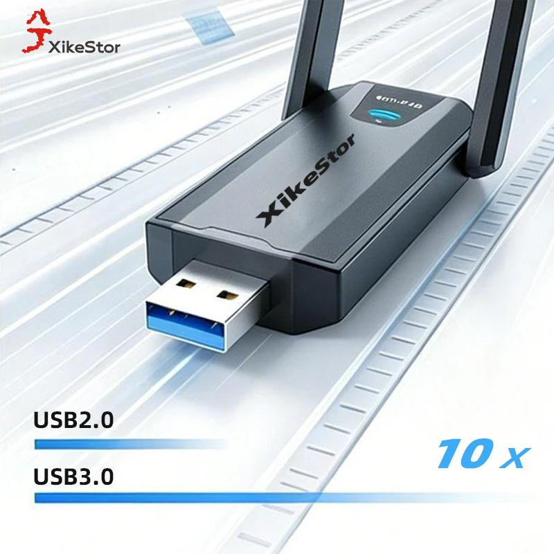 XikeStor AX1800 WiFi 6 USB Wireless Adapter Dual Band 5G 1800Mbps Network Card for PC Laptop Desktop Built-in Win10/11 Driver