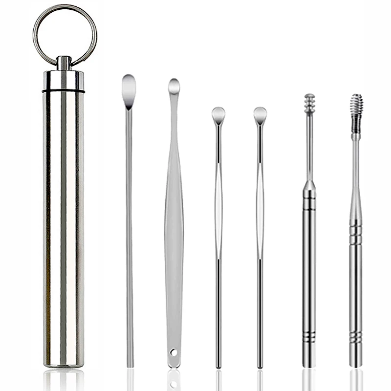 6Pcs/Set Ear Cleaner Wax Removal Tool collector spiral turn ear pick ear pick to clean the ear portable ear cleaning tool