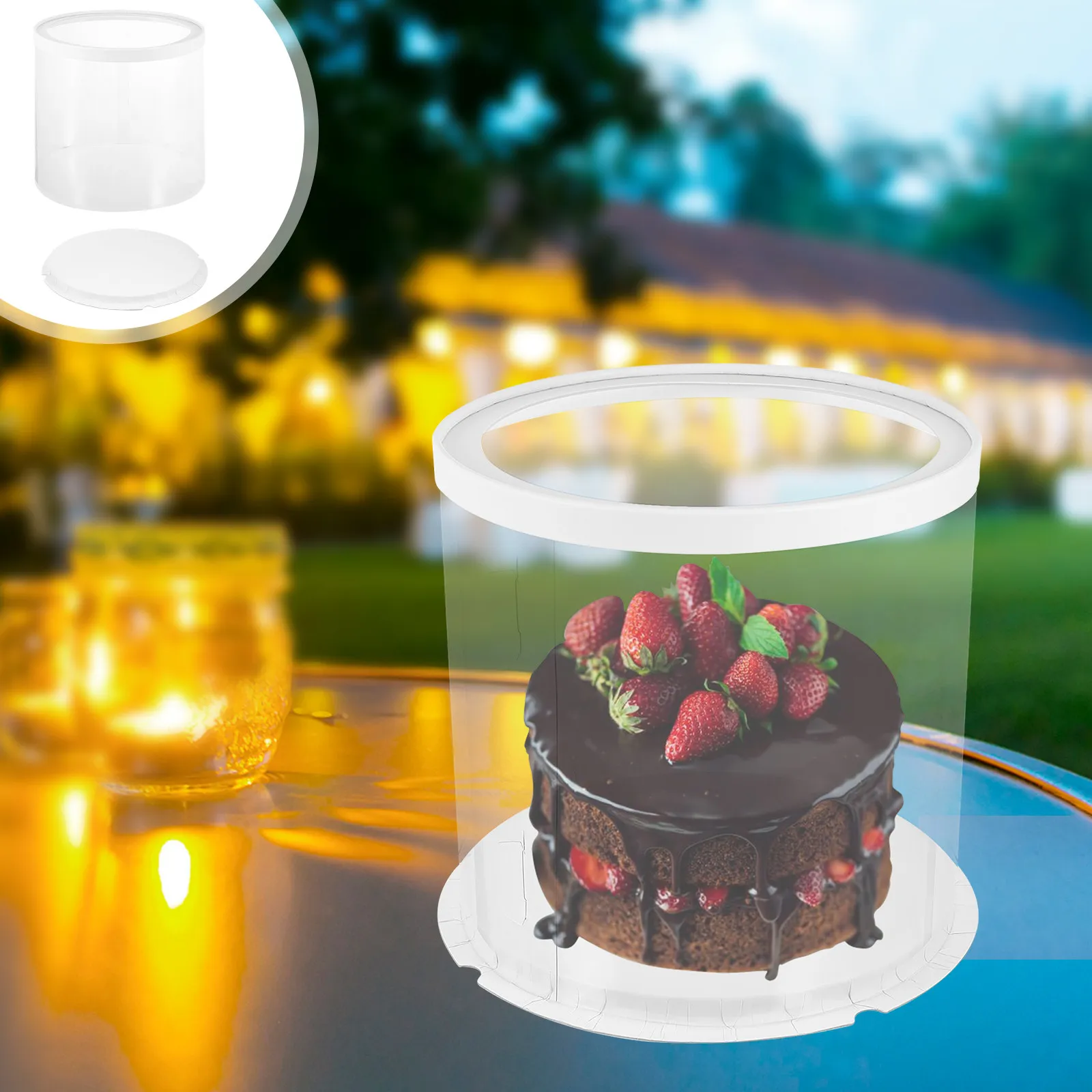 1Pcs Cake Box Eco Friendly Transparent Round Storage Container Cake Holder Bakery Dessert Packing Box Food Protection Case