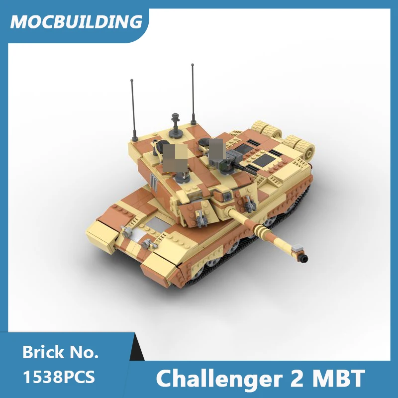 MOC Building Blocks Challenger 2 Main Battle Tank 1:34 Mini Scale Model DIY Assembled Bricks Military Xmas Toys Gifts 1538PCS