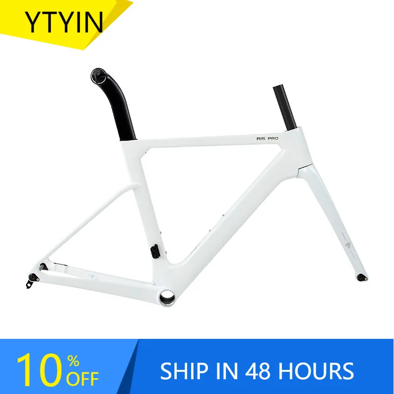 

YTYIN R15 Carbon Fibre Bicycle Frame 700C Disc Brake Thru-axle -breaking Design Integrated Bike Frame Hidden Cable