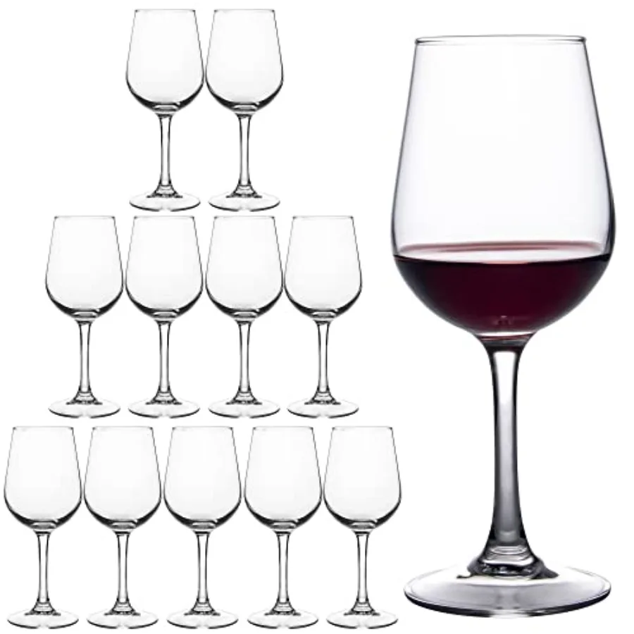 

Fully Tempered Wine Glasses, Shock Resistant Wine Glass Set for Red or White Wine, Dishwasher Safe Stem Glasses for Restaurants