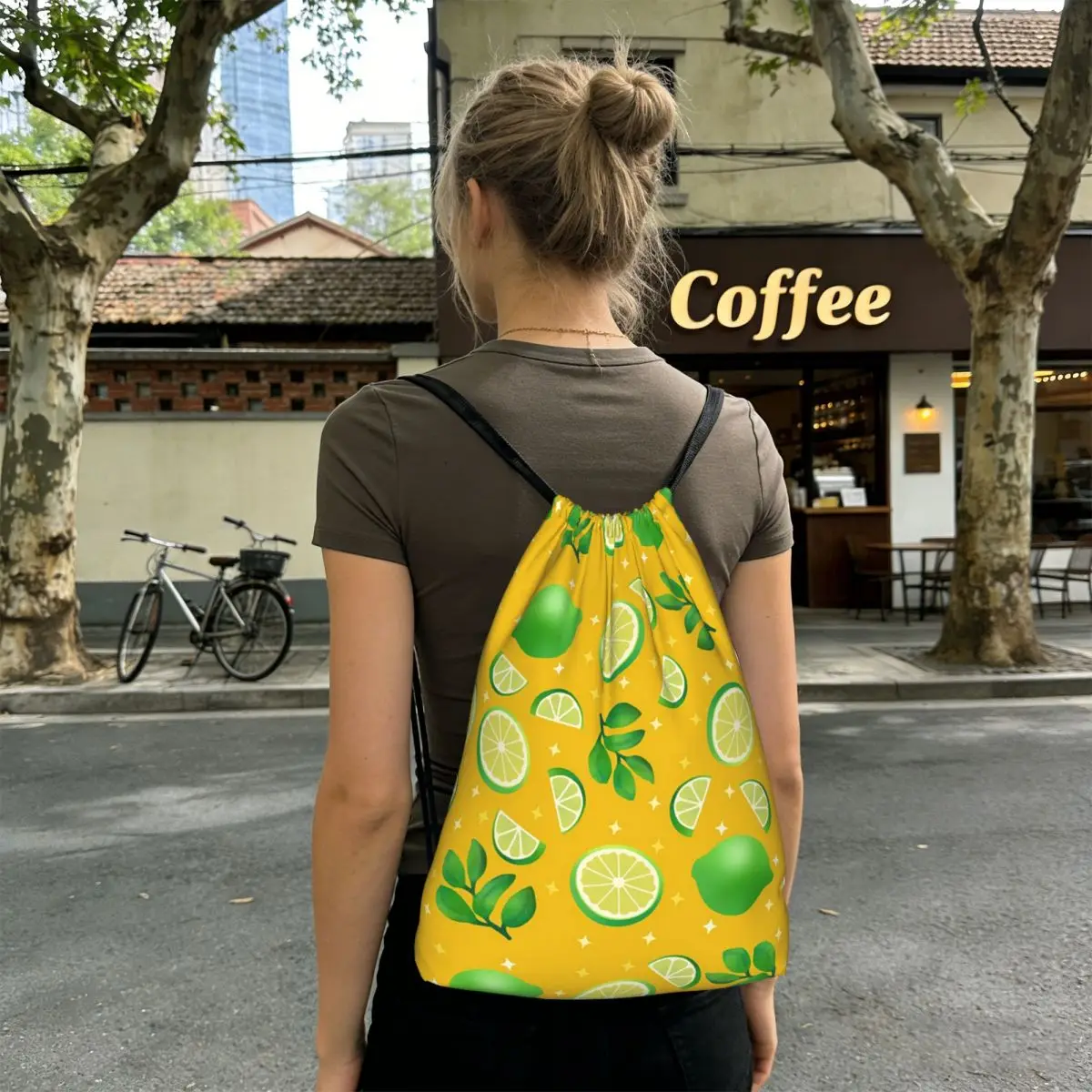 Cartoon Fruit Watermelon Cherry And Pineapples Backpacks Multi-function Drawstring Bags Sports Bag Book Bags for Travel School